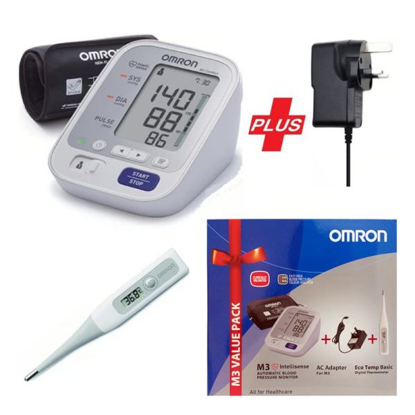 Omron M3 + Adapter + Eco Thermometer