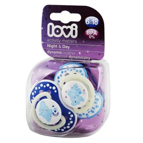 Lovi Dynamic Soother Silicone 6-18m (2pcs) Night & Day
