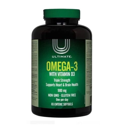 Ultimate Naturals Omega -3 900mg/Vitamin D3 Triple Strength 65s