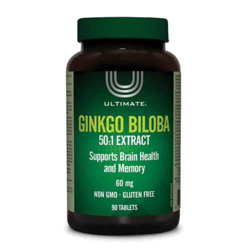 Ultimate Naturals Ginkgo Biloba 50:1 Extract 60mg Tab 90s
